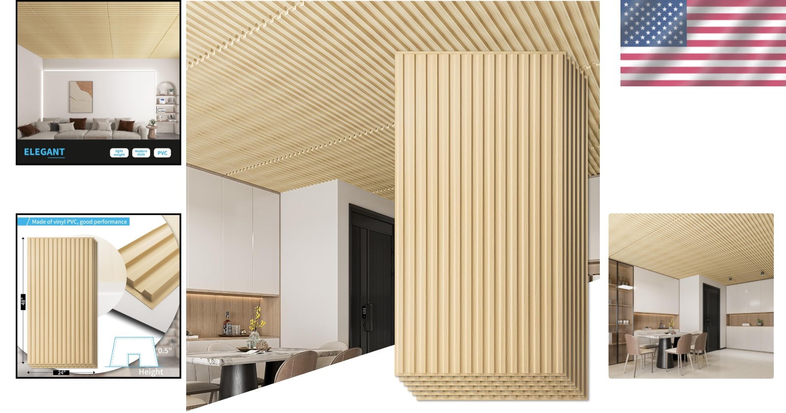 Transform Your Walls & Ceilings with 6 Slat Design 3D Panels – Oak Finish