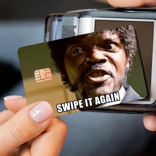 Swipe It Again Credit Card Debit Card Skin Funny Decal Wrap Sticker Decal Money
