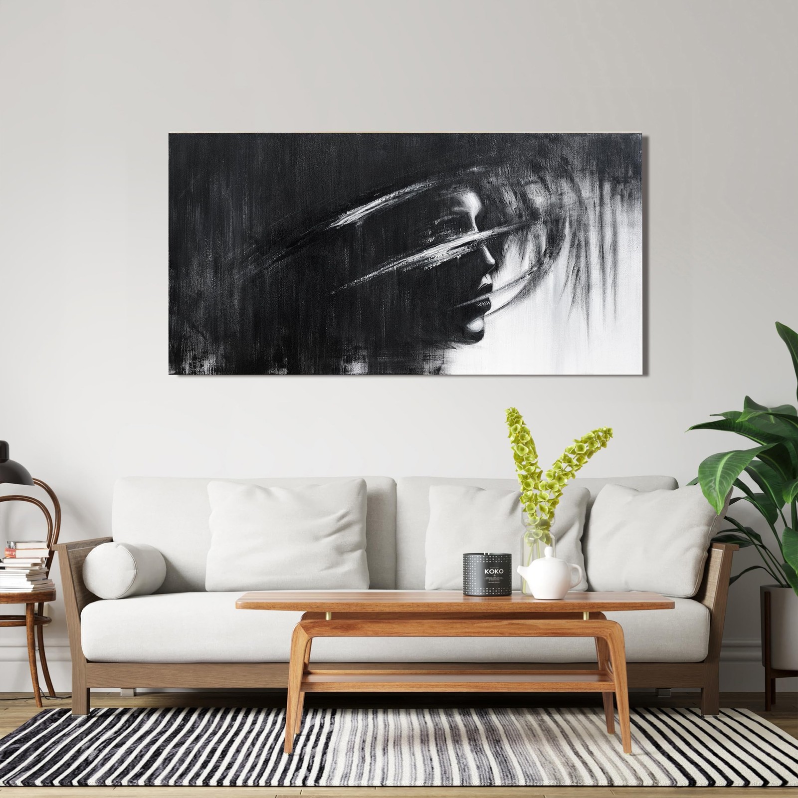 Canvas Wall Art Decor Black and White Abstract Wall Art Prints Wall Art for L…