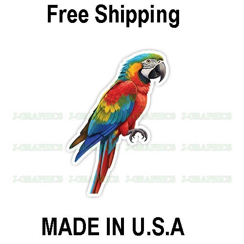 Macaw Parrot Bird Vinyl Sticker Decal Tropical A