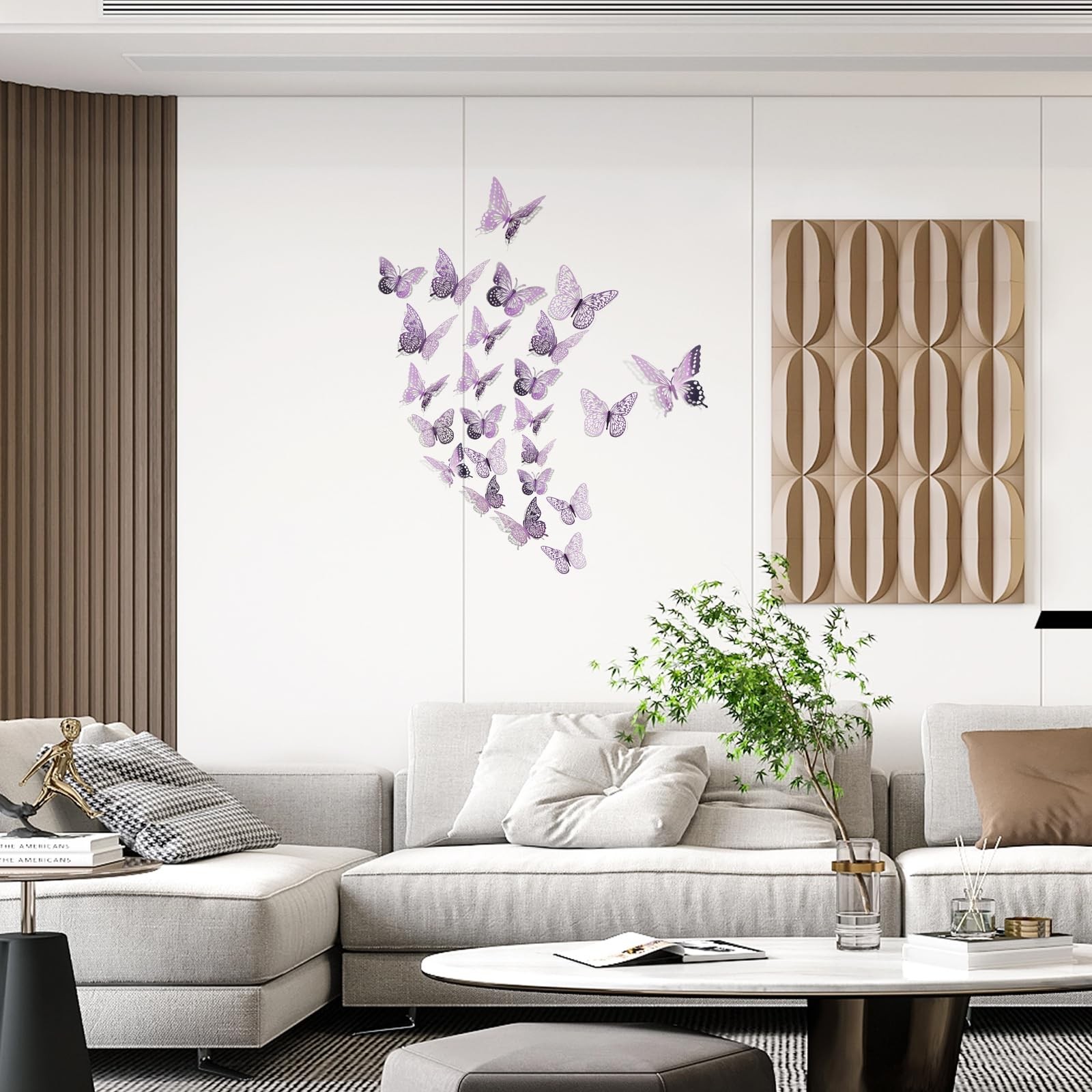 3D Butterfly Wall Decor 48 Pcs Lavender Butterfly Decorations