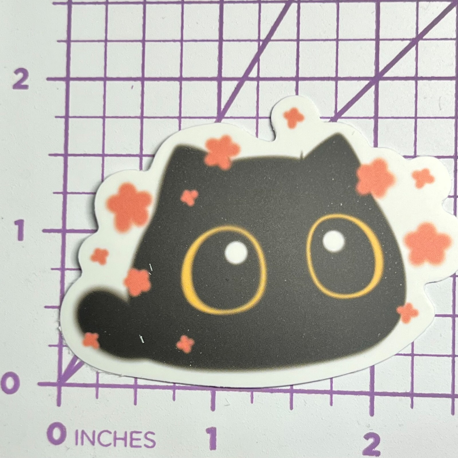 Black Cat FLOWER POWER – Mystery Black Cat – Vinyl Decal Sticker Bomb Kawaii