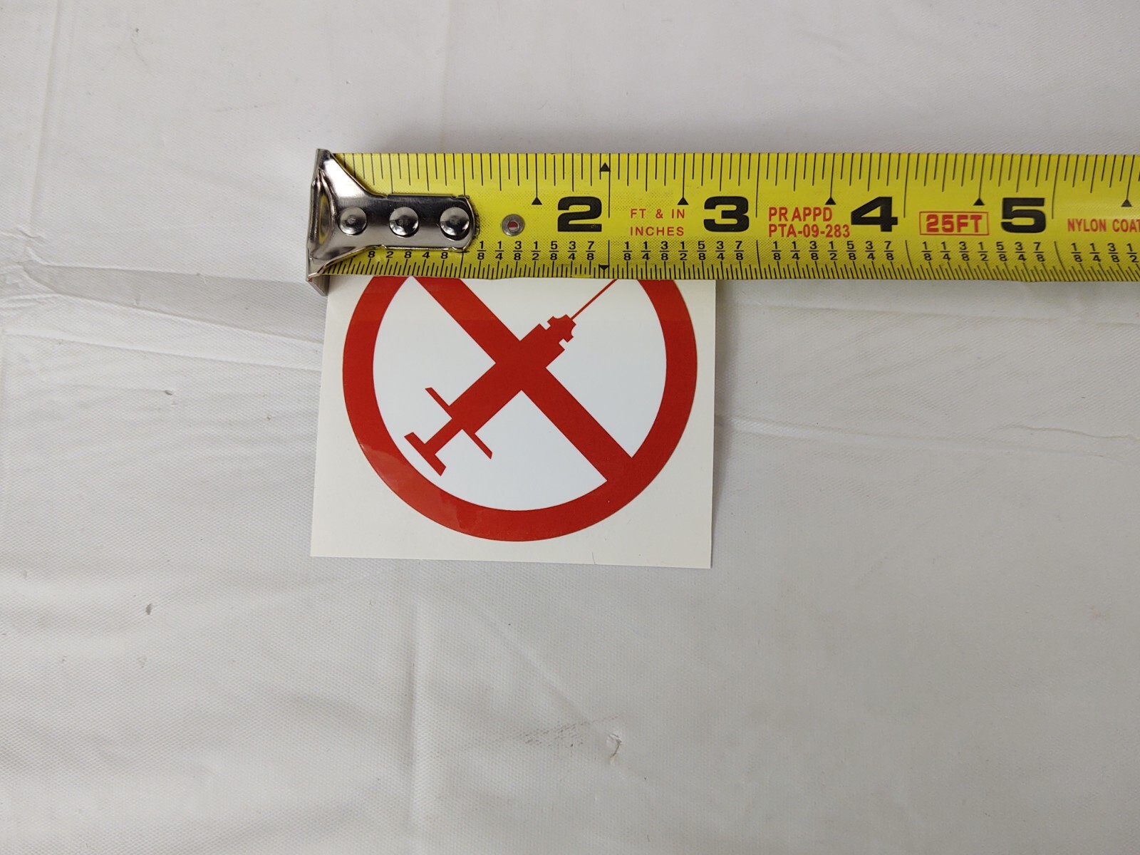 No Syringe Needles Round Trash Can Receptacle Stickers 12 Individual Stickers