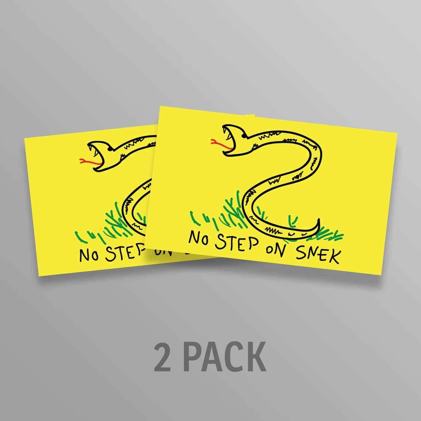 NO STEP ON SNEK FLAG STICKER FUNNY GADSDEN VINYL DECAL 2-PACK 5 BY 3 INCHES