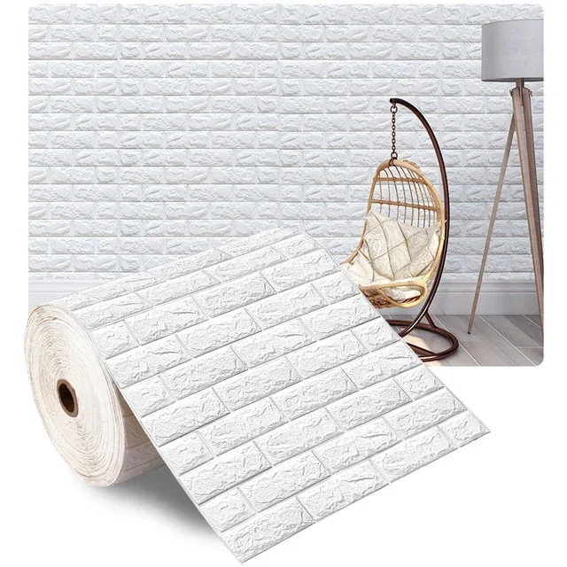 3D Foam Brick Wall Decals Self Adhesive Waterproof Wallpaper for Living Room TV