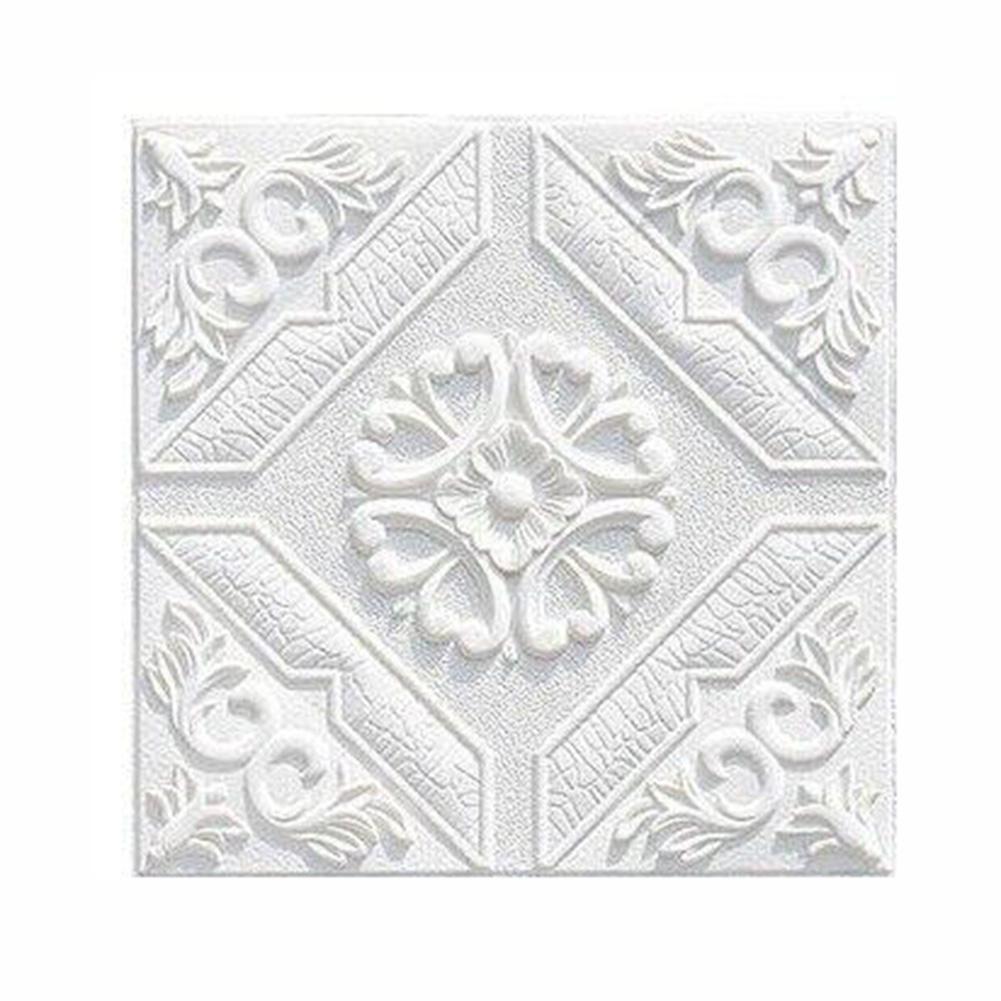 10pcs 3d Tile Brick Wall Sticker,self Adhesive Waterproof Foam Panel Wallpapers