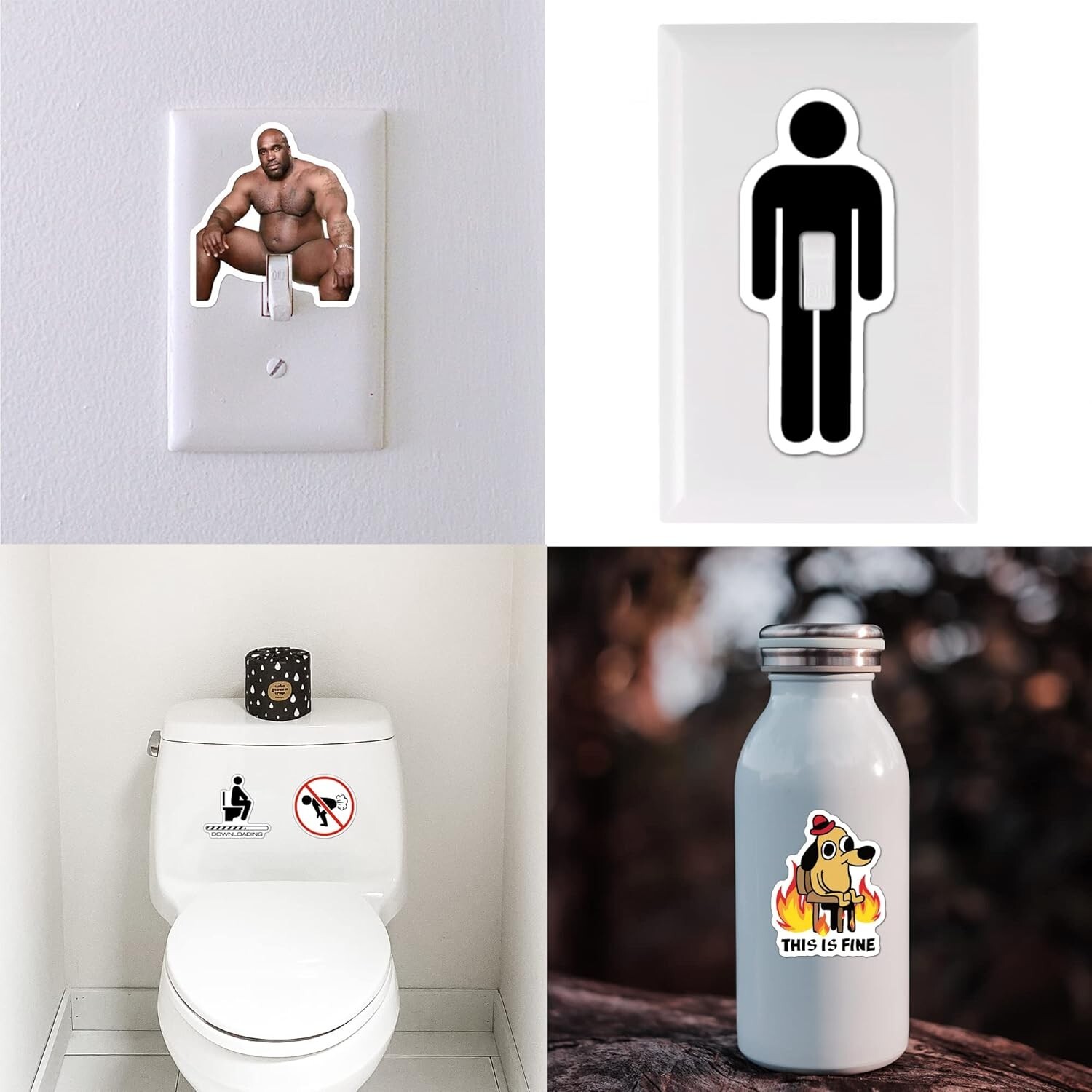 105pcs Funny Stickers for Adults, Prank Meme Dirty Large Sticker Pack for Light
