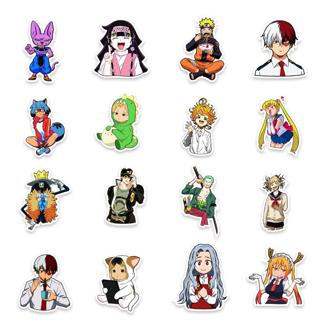 50 Pcs Stickers Anime Character Skateboard Luggage Car Bomb Graffiti Phone Vinyl