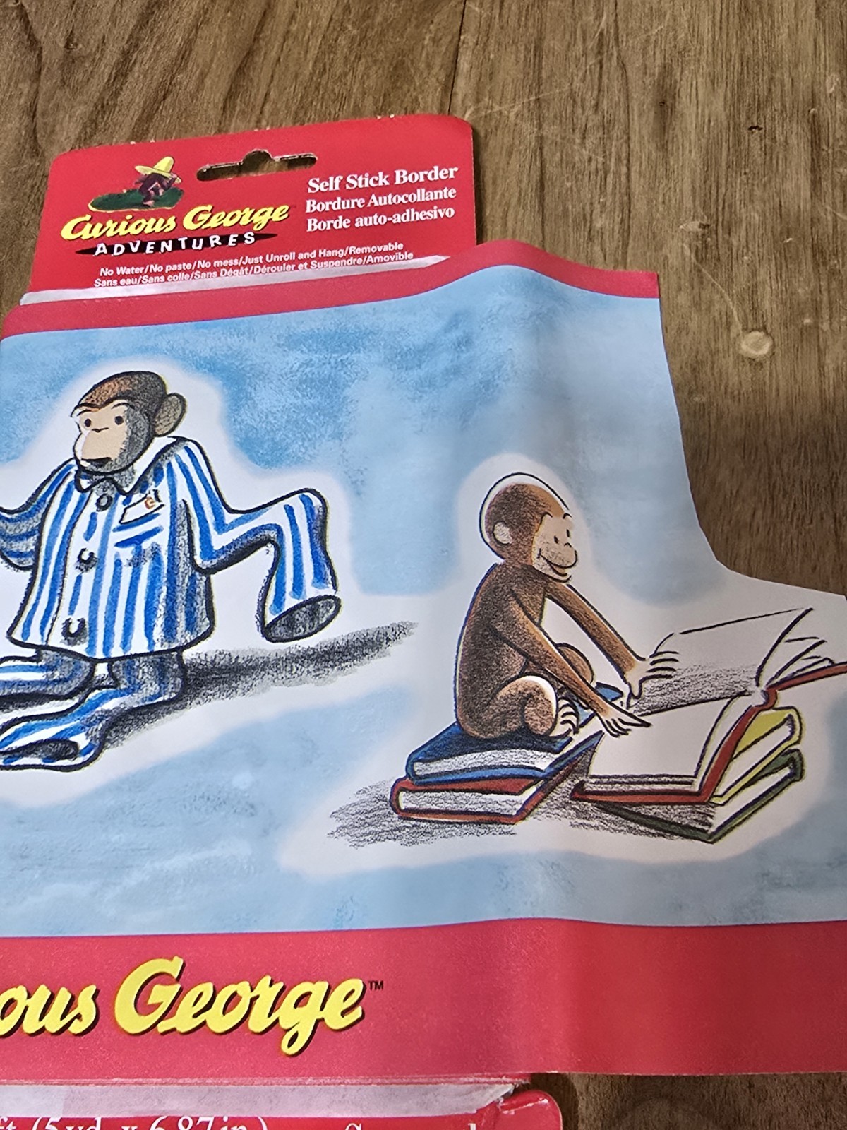 Sunworthy Curious George Adventures Self Stick Border 8.5 Sq Ft & 6 Wall Decals