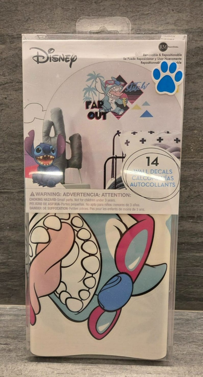 Disney Lilo and Stitch Wall Decals – 14 Stitch Wall Vinyl Stickers Bedroom Decor