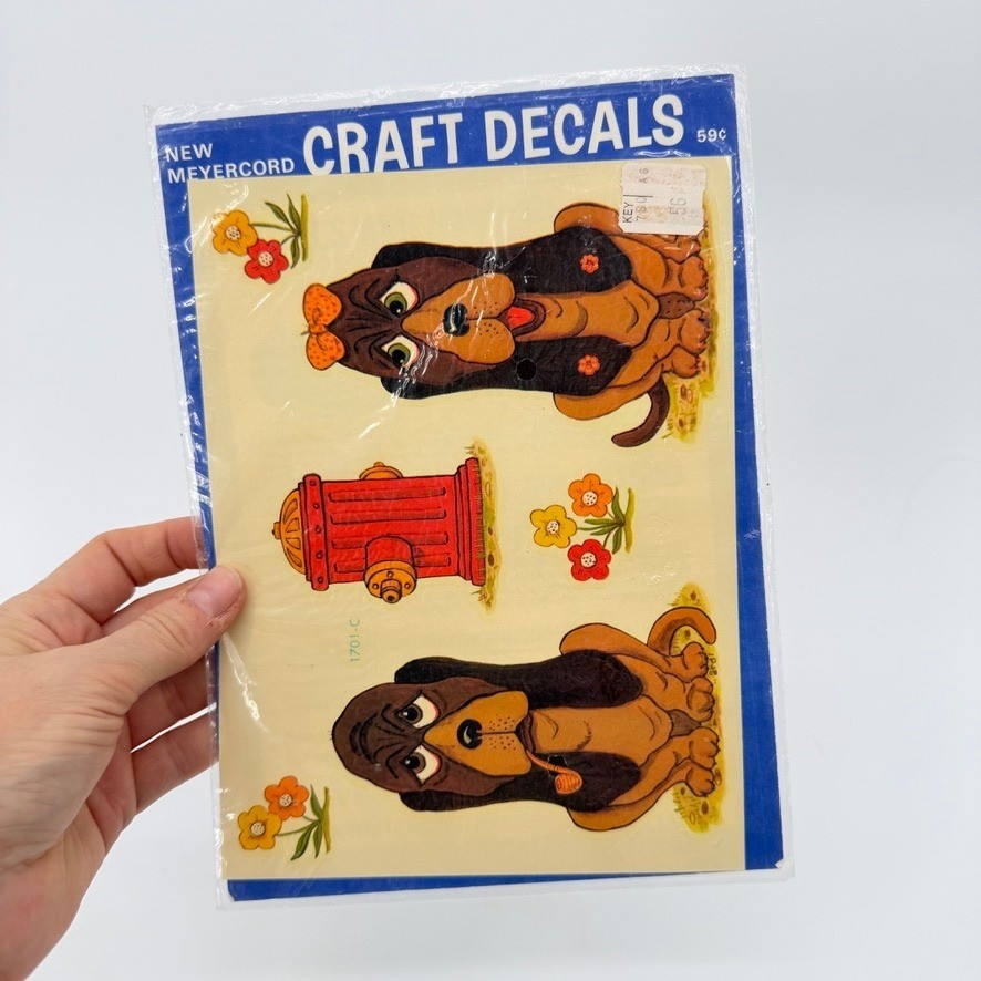 Meyercord VTG Craft Decals NOS 2 Sheets Dogs & Little Girls MCM Applique Cute