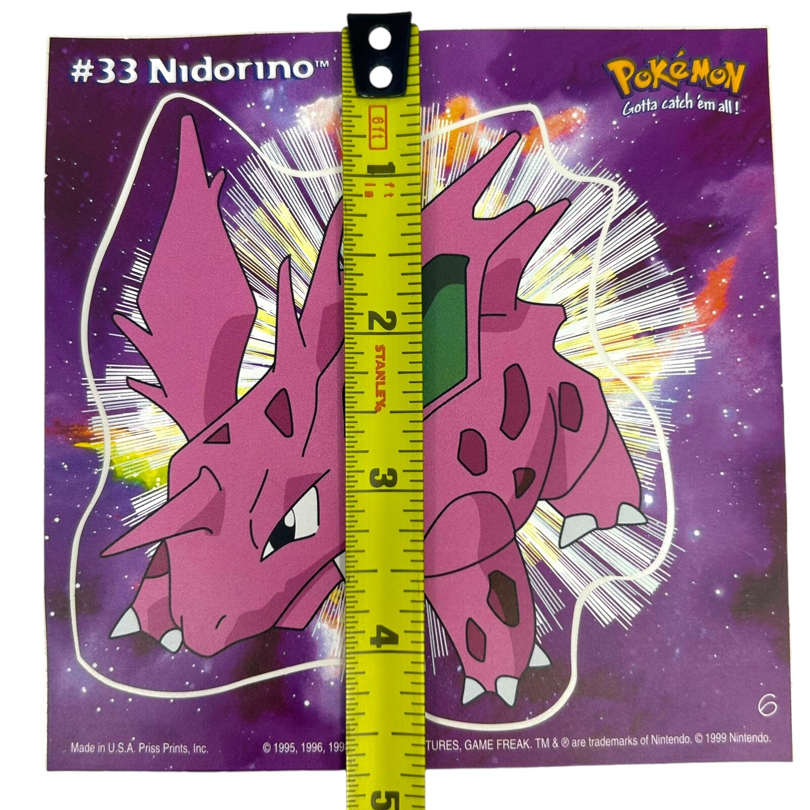 Pokemon Collect ’em Stick-Ups Nidorino #33 Large 4” Sticker Priss Prints