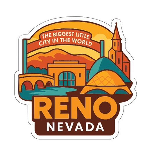 Reno Nevada Sticker Decal Vinyl Die-Cut City Skyline Landmark Design