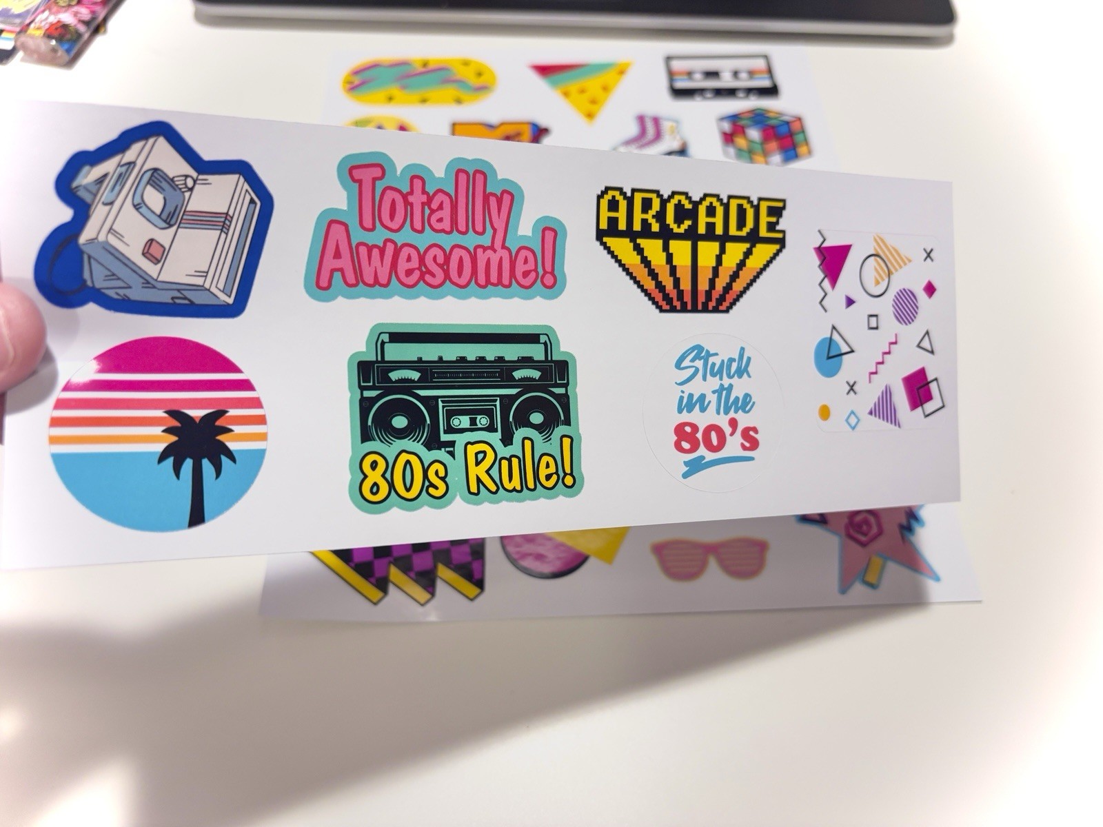 80's Themed Sticker Sheets, Retro 1980's Pop Culture Art, 80's Neon Aesthetic