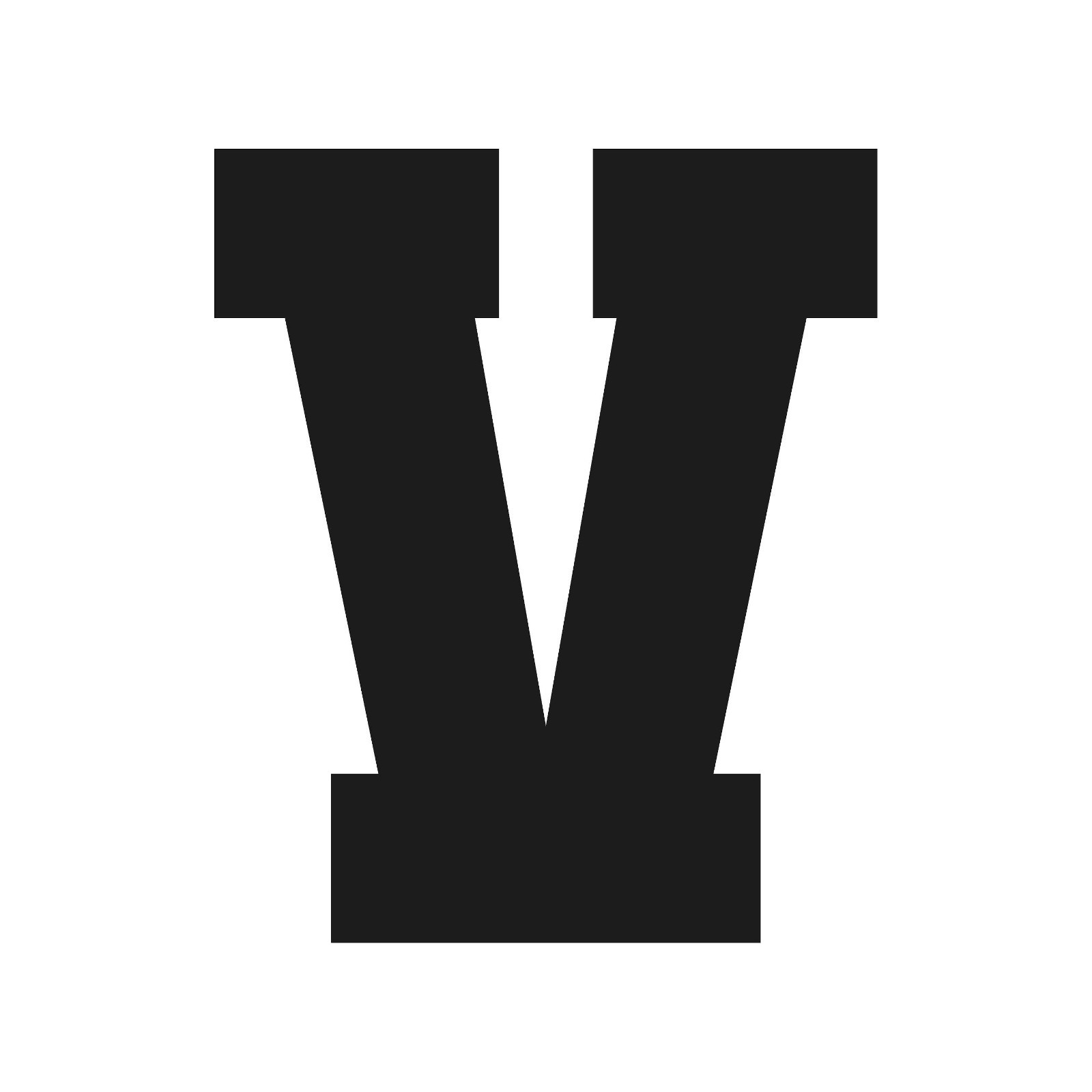 Letter V Varsity font Vinyl decal bold sports font Sticker
