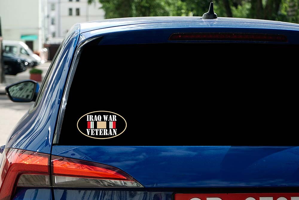 Iraq War Veteran Vinyl Decal Sticker for Car Laptop Water Bottle Waterproof