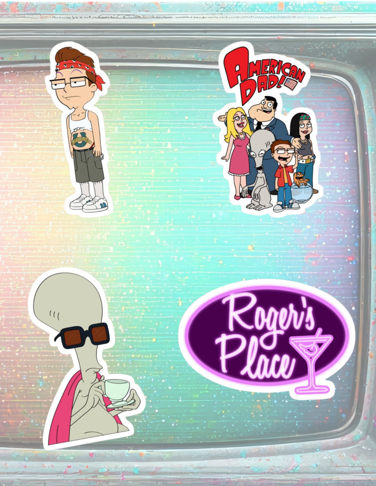 American Dad Sitcom 4pc Sticker Pack