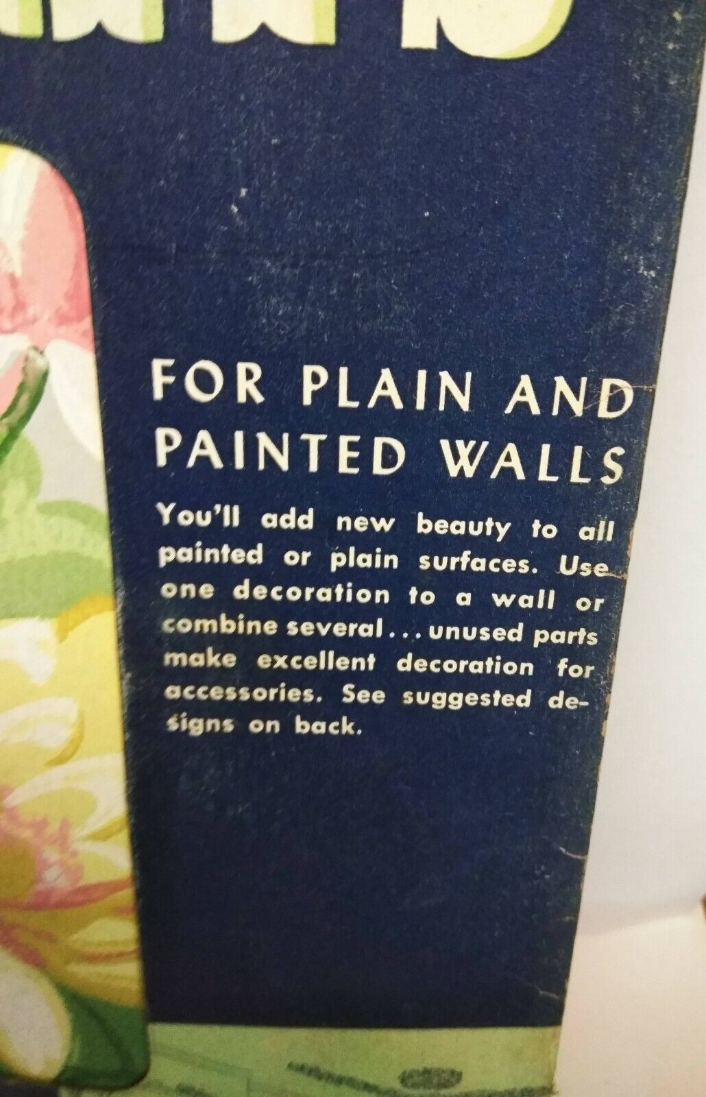 Vtg 6x Trimz Ready-pasted Applikays Lotus Pool Theme #2503 Plain / Painted Walls