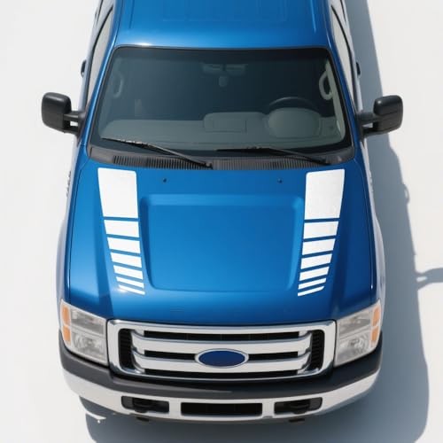 Car Hood Bonnet Racing Sport Vinyl Decal Sticker Stripes Kit Gloss White