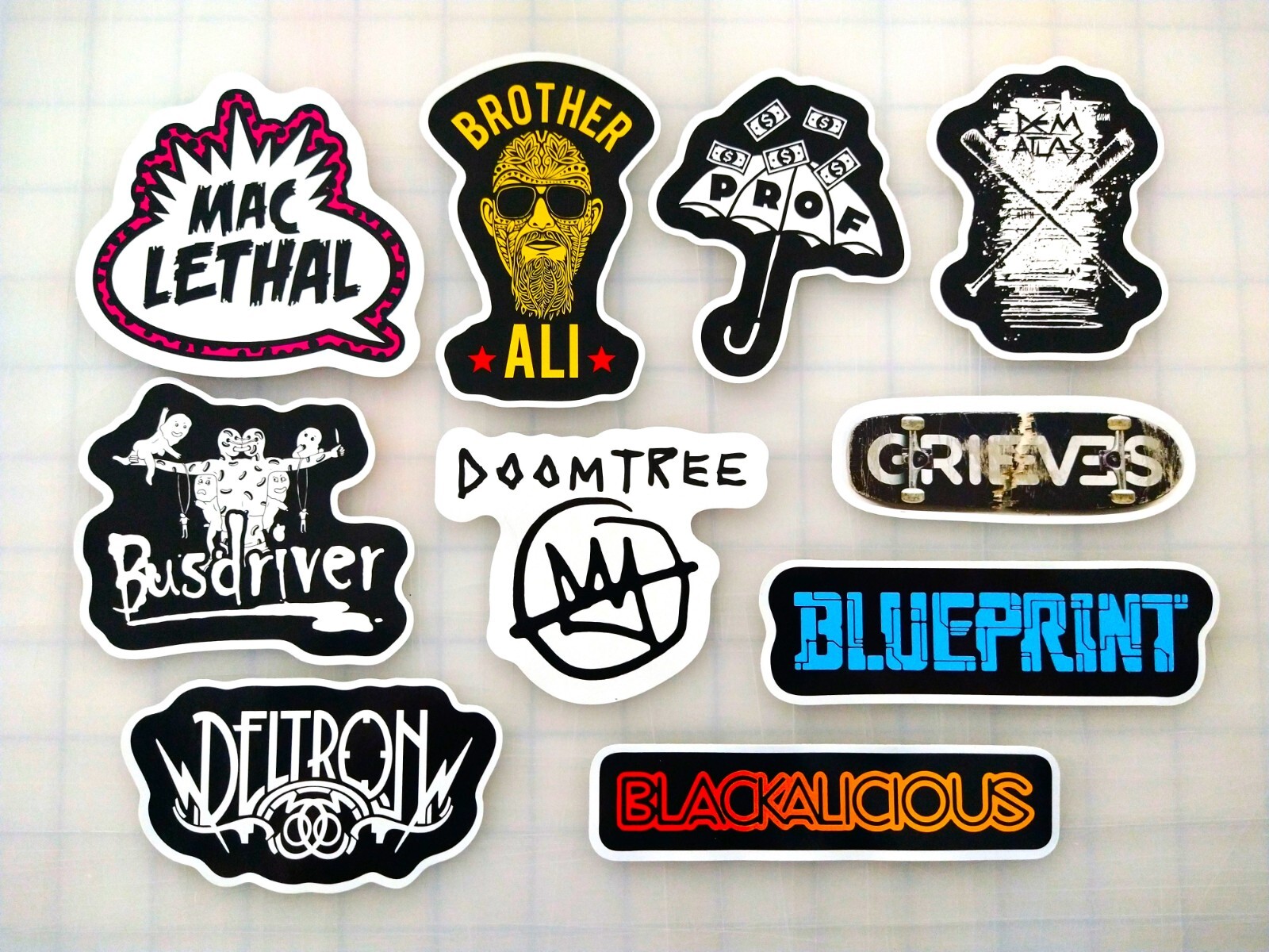 Underground Hip-Hop Vinyl Sticker Lot (10 Pack) SET 4 rap indie hip hop punk