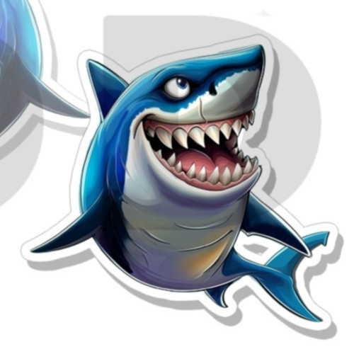 Mako Shark Sticker Laughing Shark High Class Creature Decal Made in USA 2 PACK