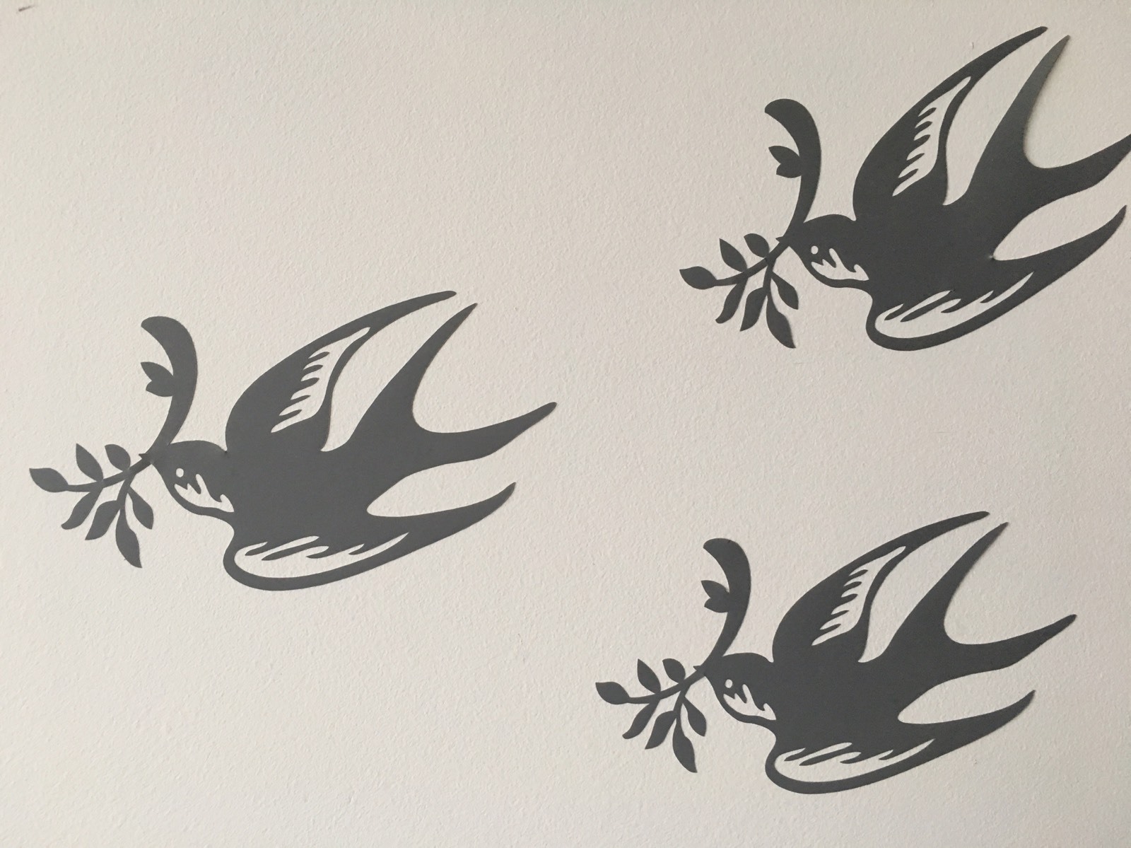 Flying Bird Glass Window Conservatory Safety , Wall Vinyl Sticker Decal X 3