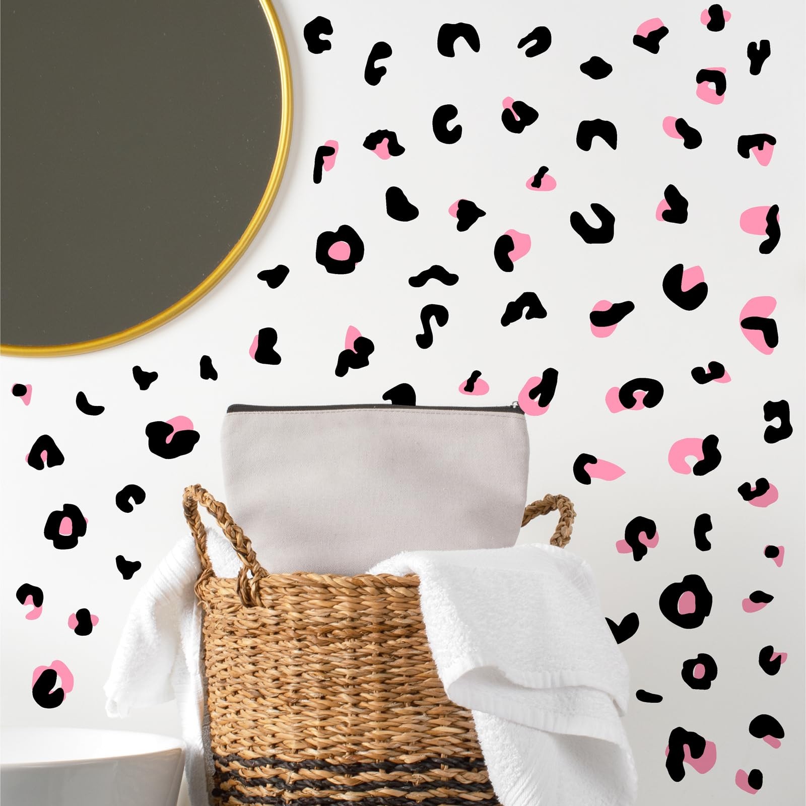 Leopard Print Wall Decals Peel and Stick Cheetah Pattern Sticker Animal Print…