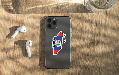 Belize Map Flag Sticker Decal