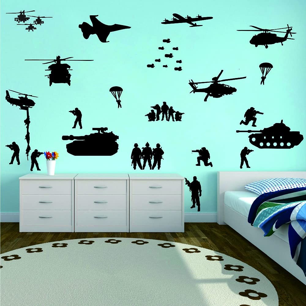 Army Tank Wall Decors Set for Wall Solider Military Helicopter Wall Stickers …