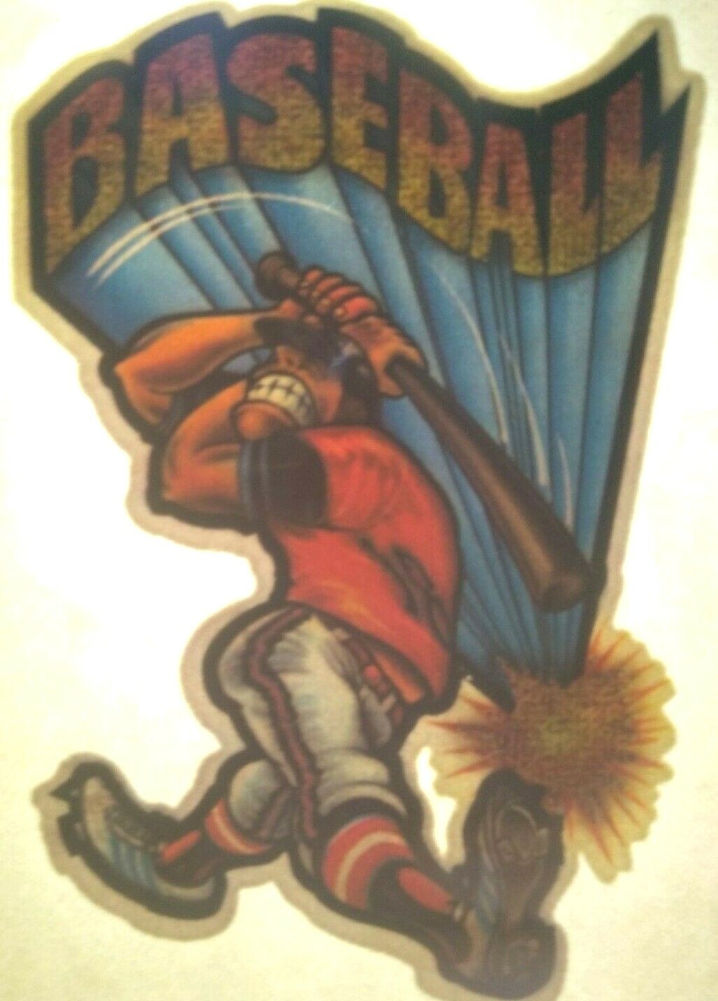 Baseball Screamin Gleamin Glitter Iron-On Decal Donruss Retro Vintage Original