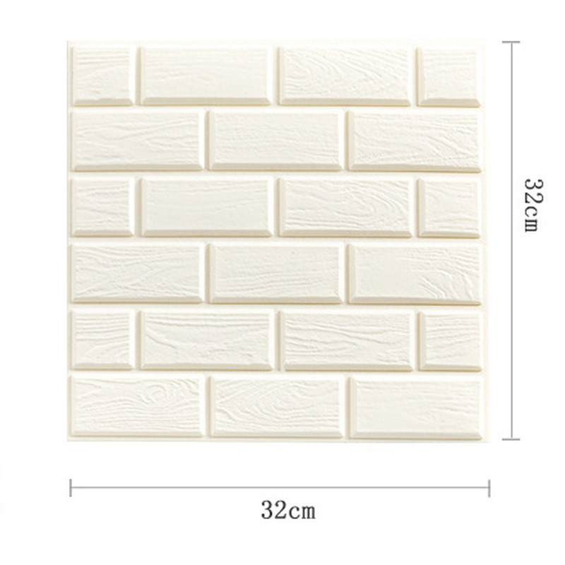 10PCS Self-Adhesive Foam Wall Sticker Panel Waterproof Tile Wallpaper Room Decor