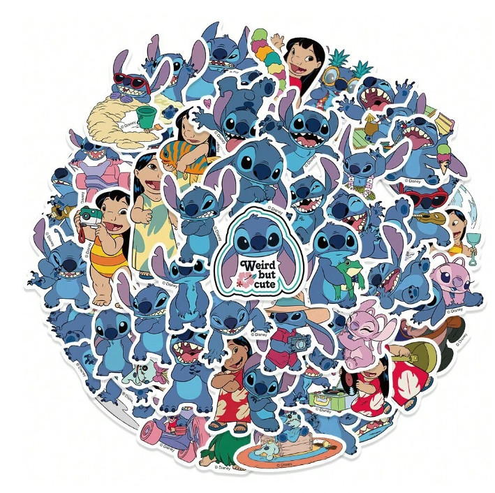 50PCS Lilo and Stitch Vinyl Waterproof Stickers – Stickers for Car, Phone etc.