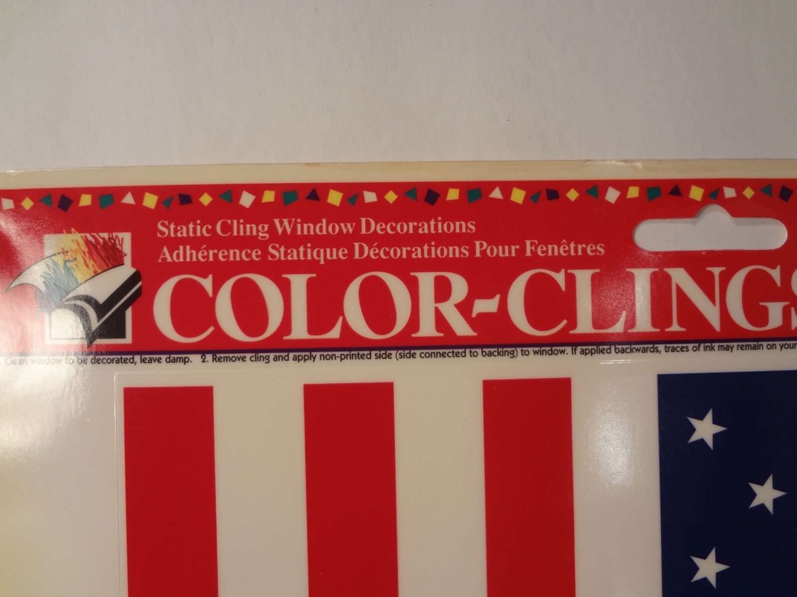 Color Clings Static Cling Car Window Decorations/Stickers USA American Flag