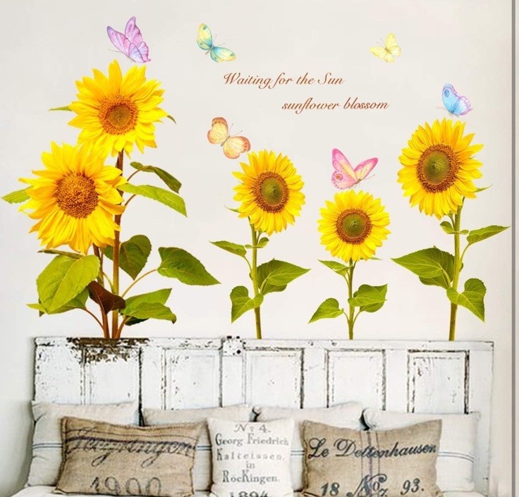 Waterproof Sunflower Flower Removable Wall Sticker Art Home Decal Mural Wall N3