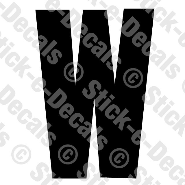 JERSEY LETTER W Vinyl Die Cut Decal Sticker Sport Athlete Alphabet Text – RSD