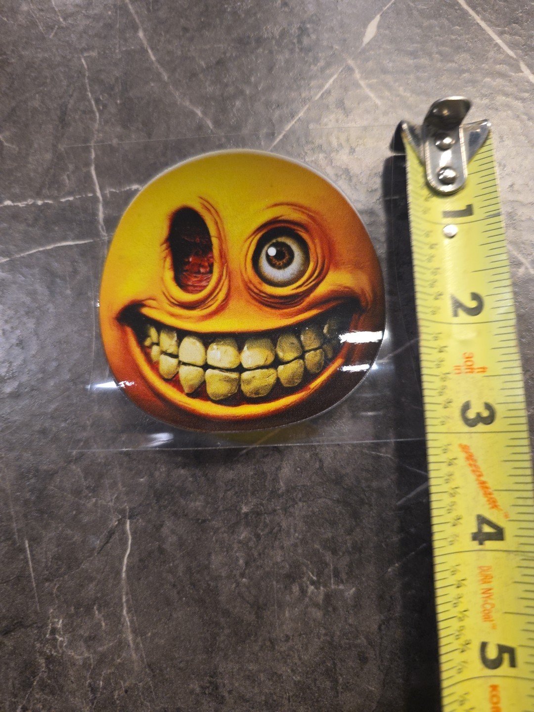 Creepy Realistic Smiley Face Ugly Teeth One Eye UVDTF Decal Sticker Waterproof