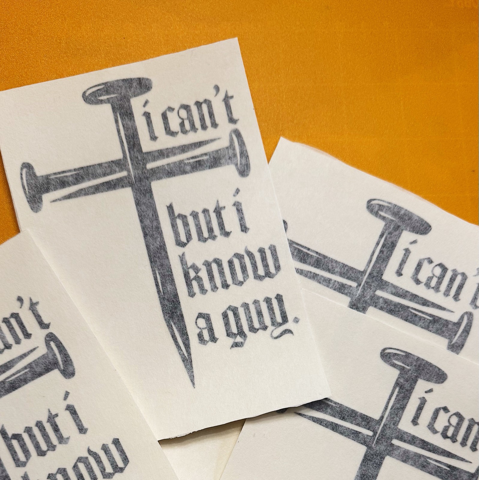 I Can’t But I Know a Guy – Christian Cross Nail Car Window Vinyl Decal Sticker †