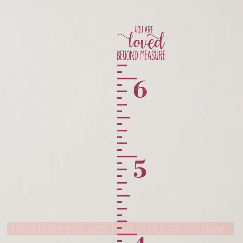 Height Ruler Growth Chart Wall Decal Loved Beyond Measure Art Stickers Opt 1