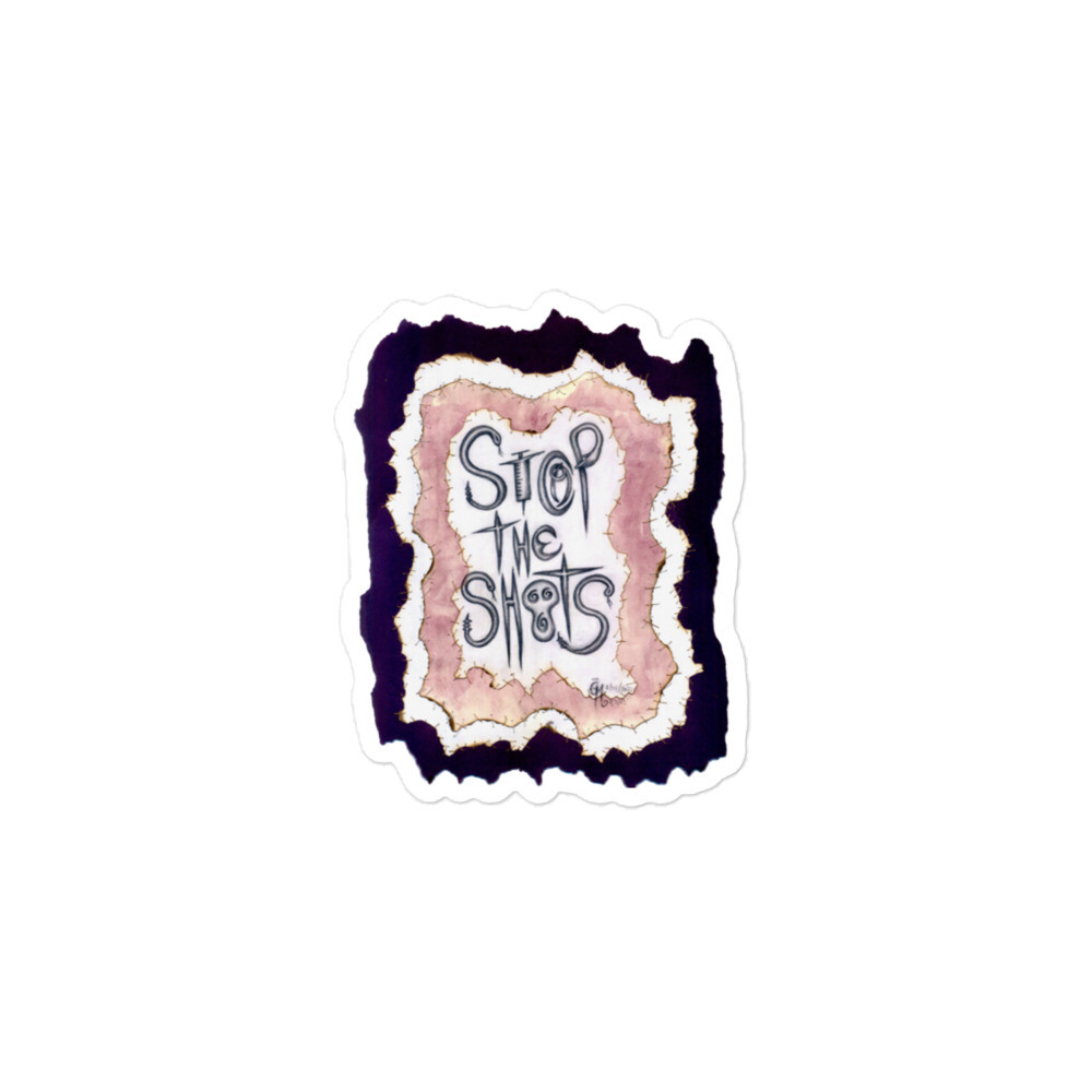 StopTheShots Stickers 3″×3″/ 4″×4″/ 5.5″×5.5″/ 15″×3.75″