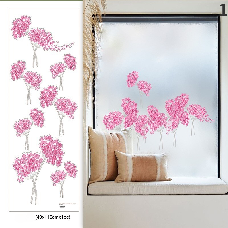 Bedroom Decoration Self Adhesive Flower Wall Stickers Window Cabinet Door Decals