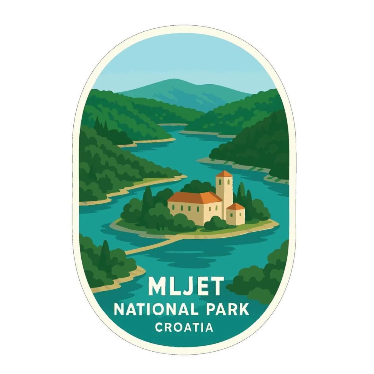 Mljet Croatia Iron On Heat Transfer Vinyl HTV Die-Cut World National Parks