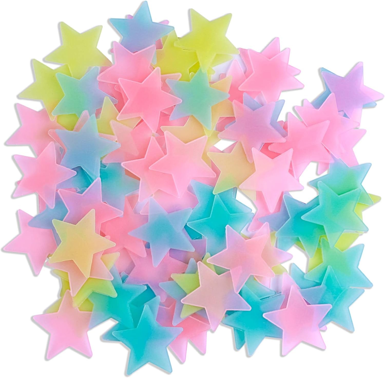 AM AMAONM 100 Pcs Colorful Glow in The Dark Luminous Stars