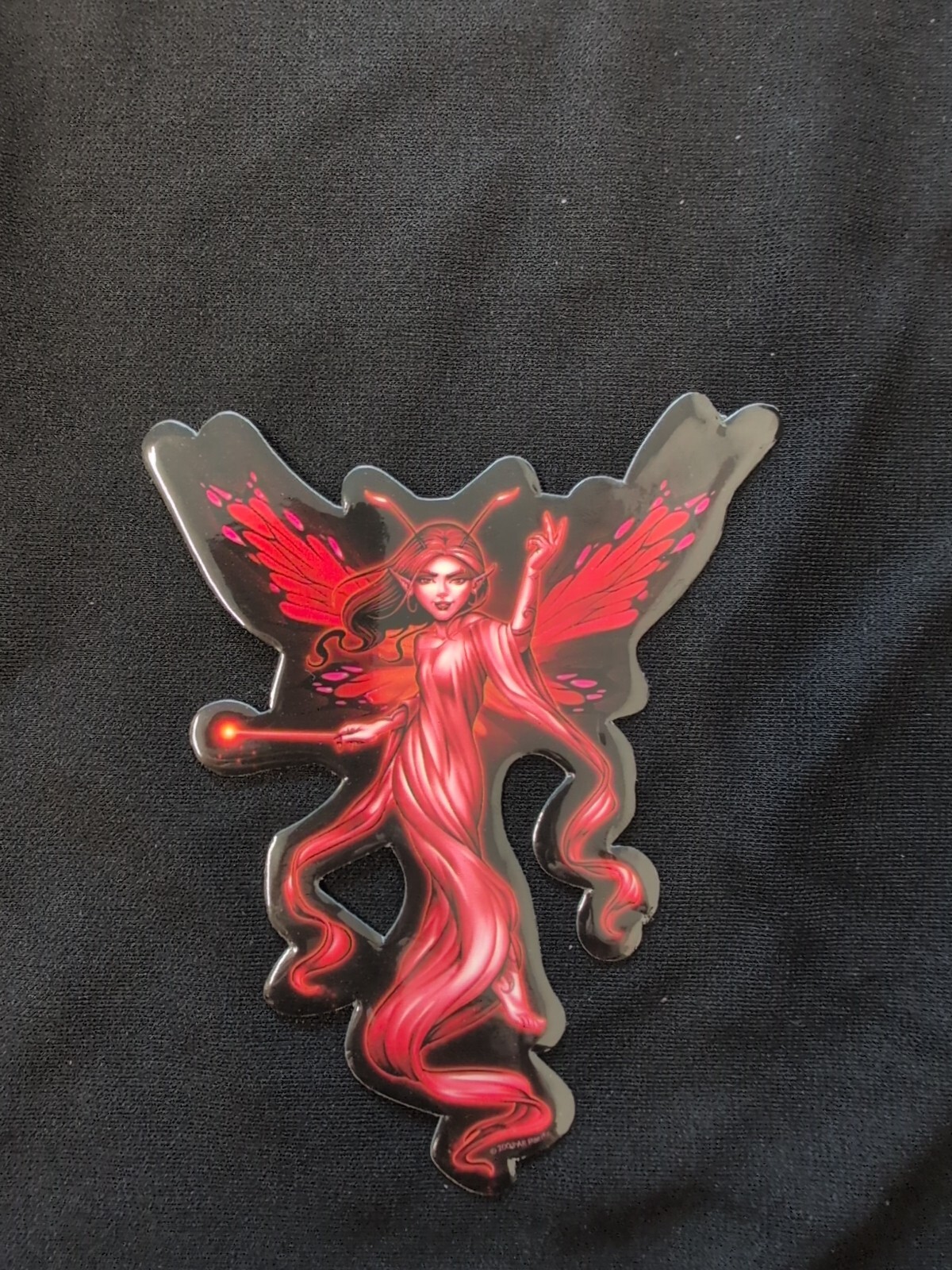 Red Fairy Bumper Sticker Vinyl Decal 4.5”x 3.5”