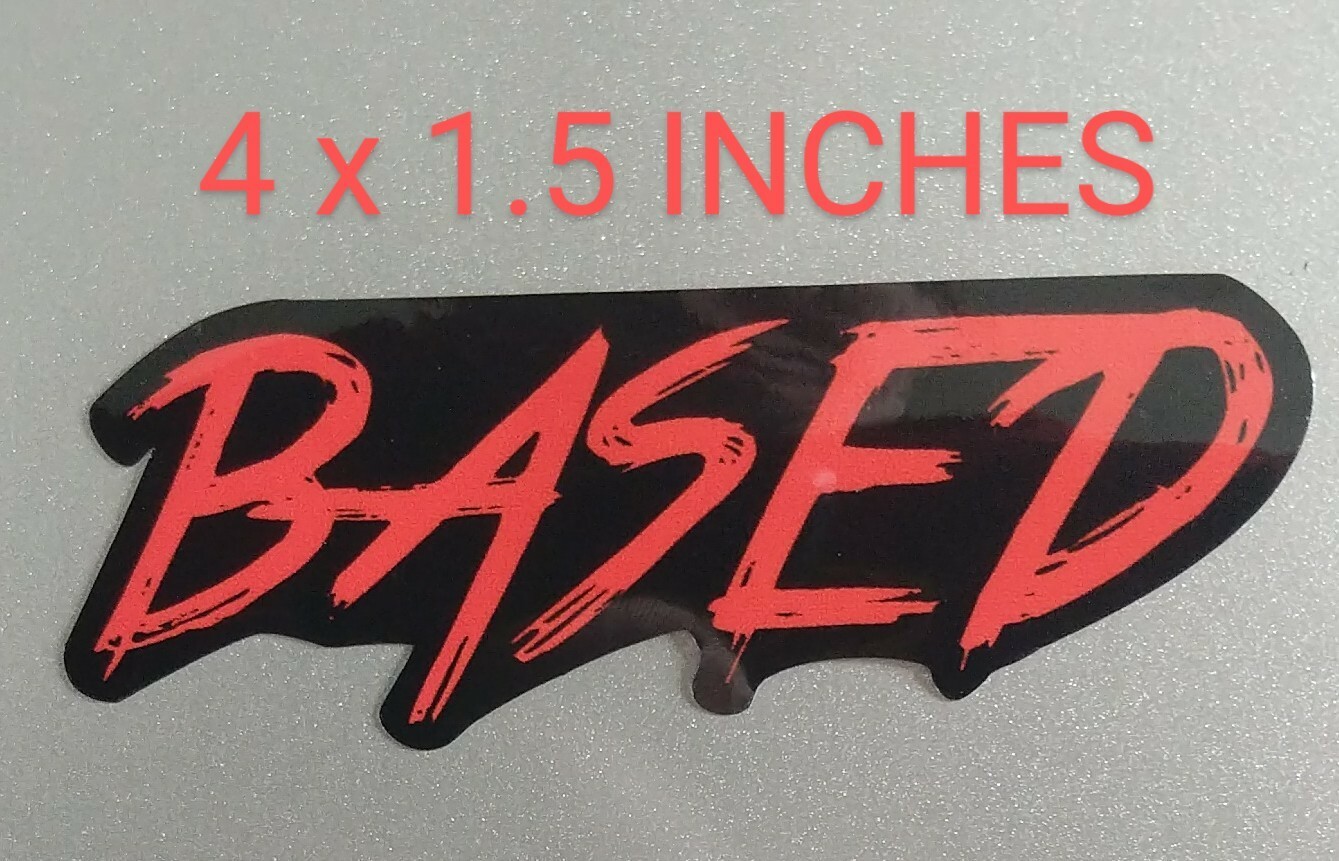 Small Based Decal 4×1.5" Printed Vinyl Sticker Choose From 4 Color Combinations!