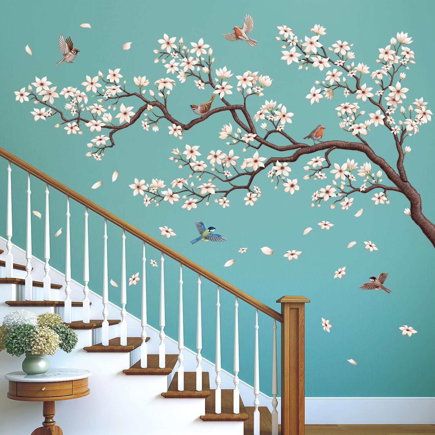 SG4-2317 Oriental Flower Tree Wall Stickers declas Kids Bedroom Cherry Blosso…