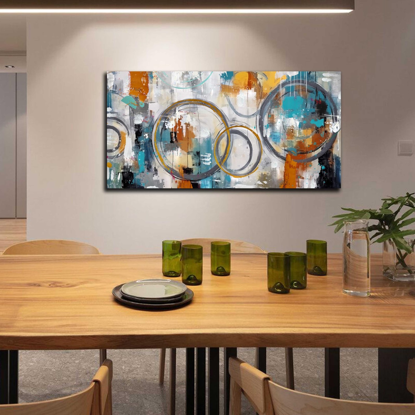 JKWALL77 Modern Wall Art for Office Decor – Abstract Canvas Wall Art – Wall P…
