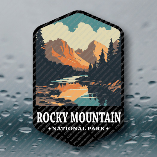 US National Park ROCKY MOUNTAIN COLORADO Camping Outdoors Hiking Sticker