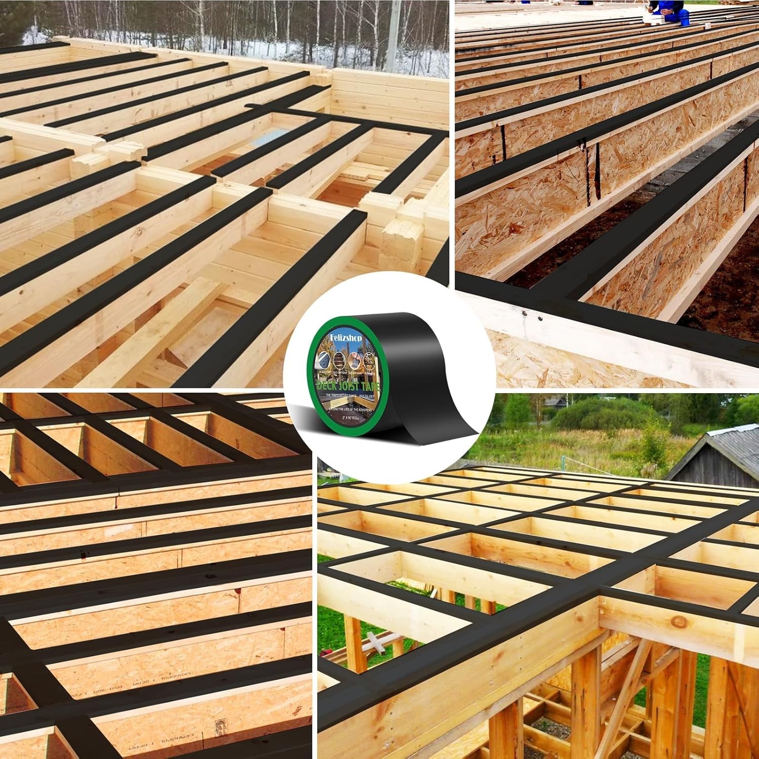 Joist Tape for Decking,4" X 50' Deck Joist Tape,Waterproof Butyl Joist Tape Anti