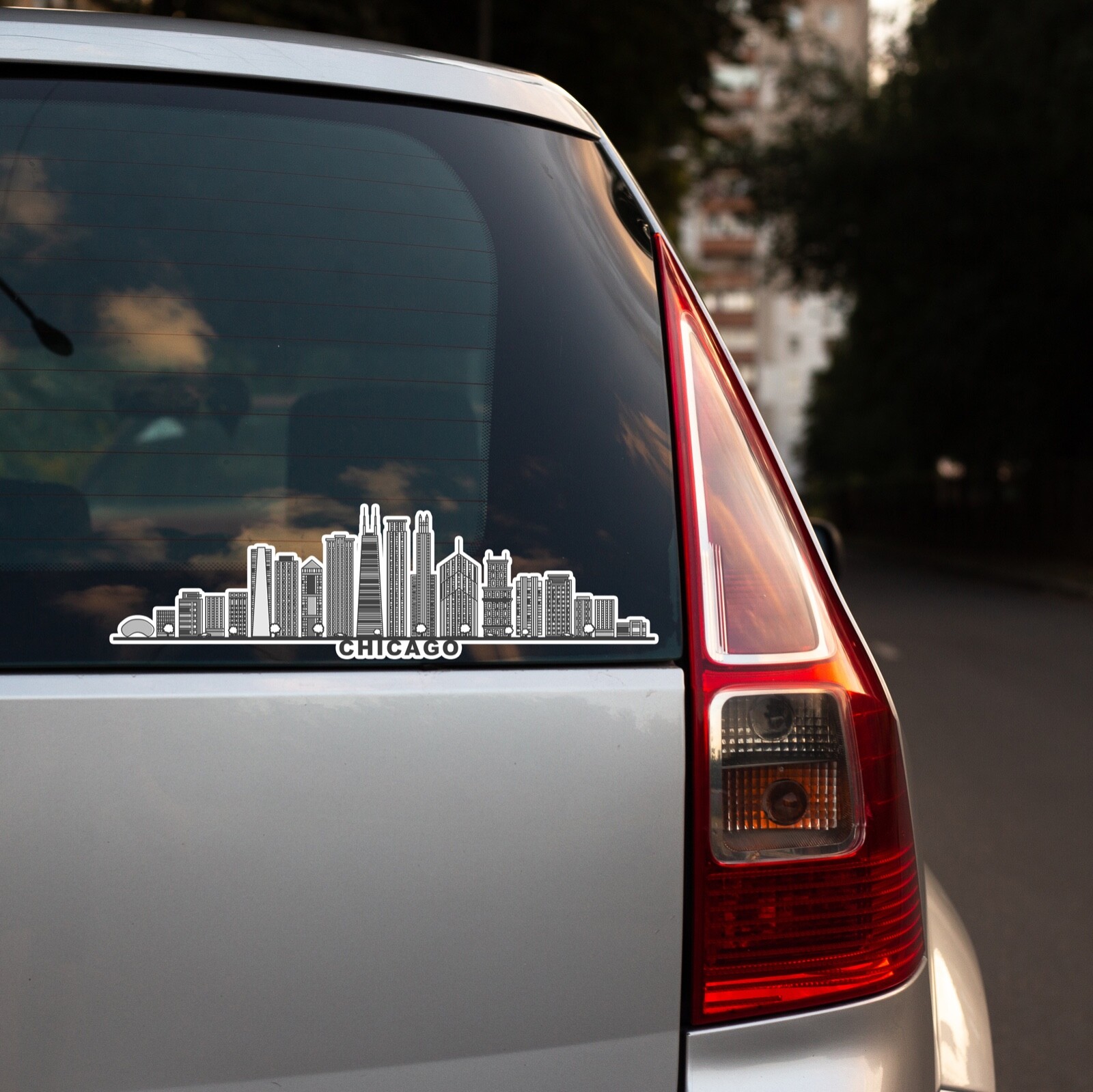 Chicago Sticker Illinois IL Skyline Skyscapes City View Decal Window Bumper Car