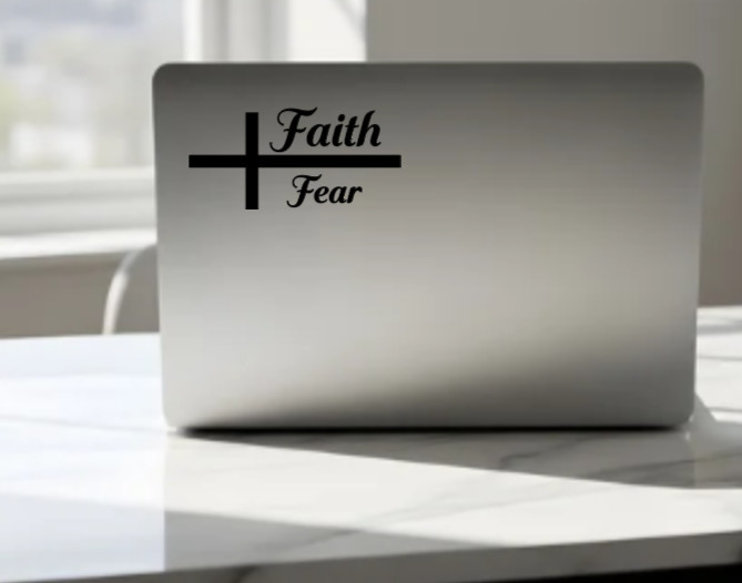 Faith Over Fear Vinyl Bumper Sticker | Cross Decal | Car Truck Window Mirror Art